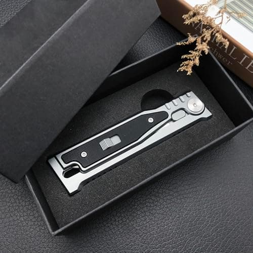 HUAAO EDC Pocket Knife, 3.15 D2 Steel Blade, G10 Handle, Folding Outdoor Knife for Men