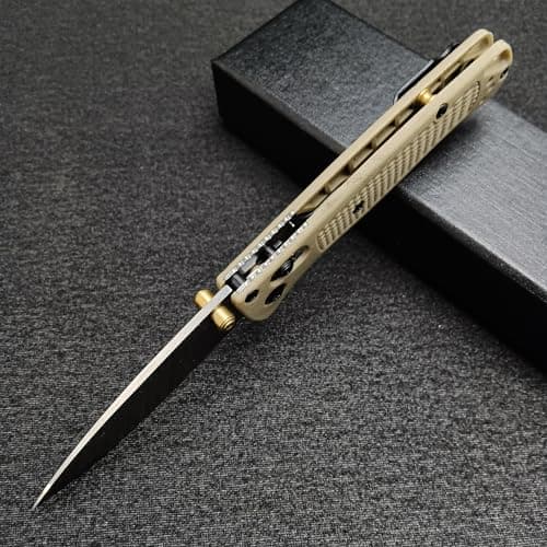HUAAO Mini Bugout Knife, 440C Blade, Glass Reinforced Nylon Handle
