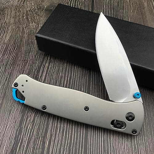 Titanium Folding Pocket Knife with Axis Lock, 3.15 440C Blade, for Outdoor, Survival and Camping