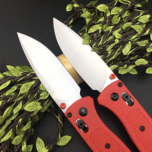7.4in Satin Finish 8Cr13MoV Drop Point Grivory Handle Pocket Knife for Men (Red)