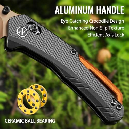 NedFoss Nile CrocodilePocket Knife, 2.95" 14C28N Steel Blade, Axis Lock, EDC Knife