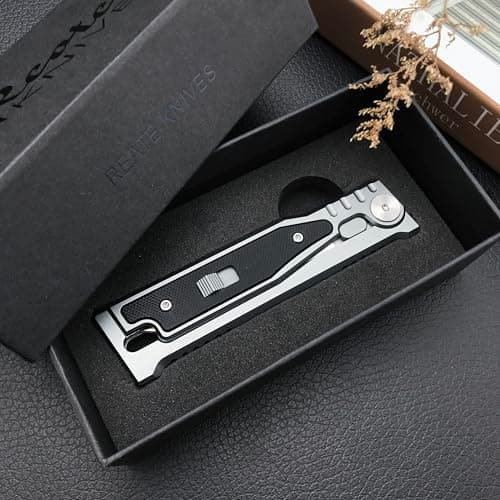 Pocket Carrot Knife 7.6 with D2 Steel Blade and Aluminum Handle - Tactical Folding Knife for Men