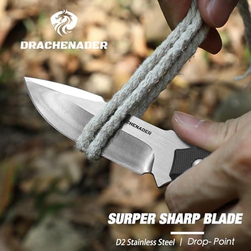 EDC D2 Steel 7-Inch Tactical Knife with Kydex Sheath and Clip Lock