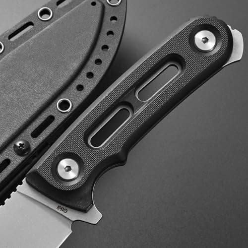 Gtkii Black Fixed Blade Knife AUS-8 Steel, Full Tang, Nylon Fiberglass Handle, EDC Tool for Outdoor Adventure