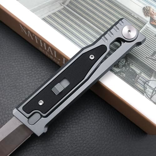 Pocket Carrot Knife 7.6 with D2 Steel Blade and Aluminum Handle - Tactical Folding Knife for Men