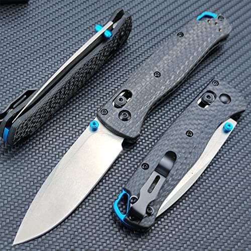 Axis Lock Knife: Men's EDC Folding Satin Blade 440C Carbon Fiber Handle Knives