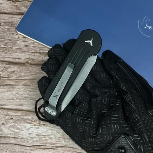HUAAO 8Cr13Mov Pocket Knife for Men, 3.1in EDC Foldable Camping Hunting Knife