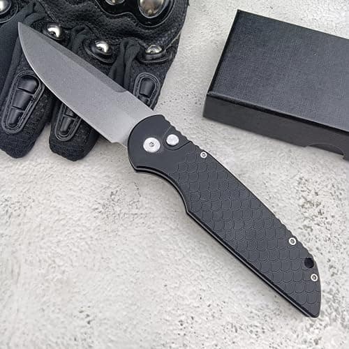EDC Pocket Folding Knife - D2 Steel Blade with Aluminum Handle and Clip, Ideal for Men and Women