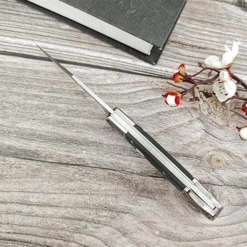 Mikata Handle Push Button Lock Knife, 8.6", D2 Steel, Survival Tool, Gift Leather Sheath