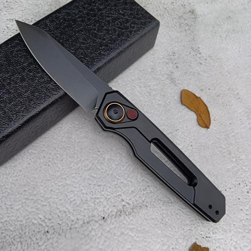 6.7 Assisted Opening Pocket Knife for Men - Lightweight Folding Knife with Push Button Lock and Aviation Aluminum Handle