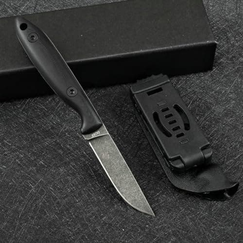 DC53 Steel Tactical Fixed Blade Knife with Kydex Sheath for Men EDC (Black G10 Handle)