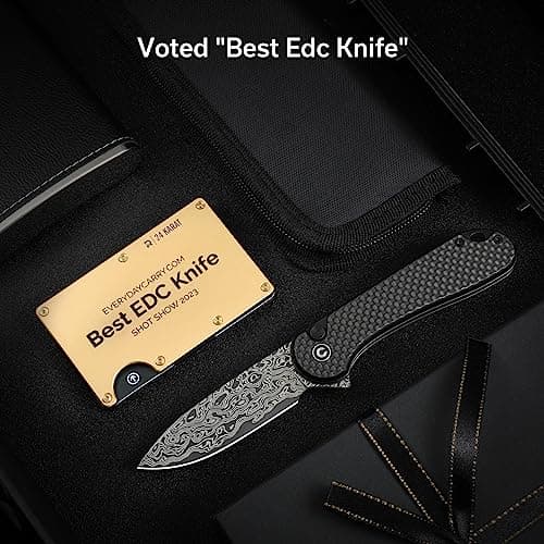 CIVIVI Elementum II Damascus Blade Pocket Knife, Deep Carry Clip, EDC C18062PB-DS1