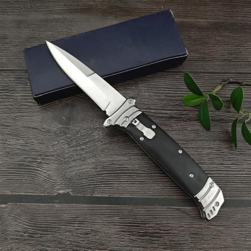 Goshawk 8.7" Assisted Opening Knife, Men's Survival Tool, Wenge Wood Handle
