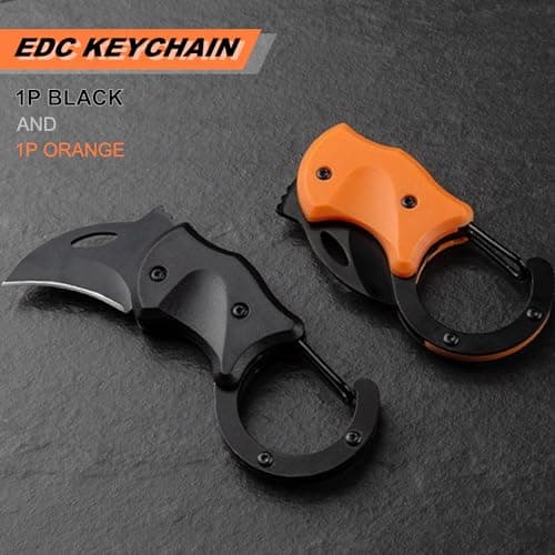2 Pack Keychain Knife, Folding EDC for Men & Women, Outdoor Gifts for Dad, Husband