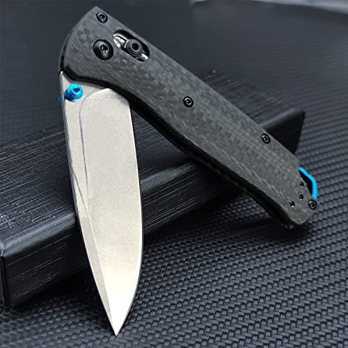 Axis Lock Knife: Men's EDC Folding Satin Blade 440C Carbon Fiber Handle Knives