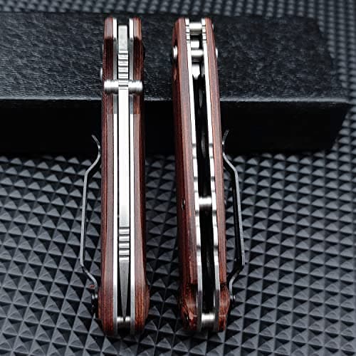 7 D2 Steel Axis Lock Knife with Wood Handle