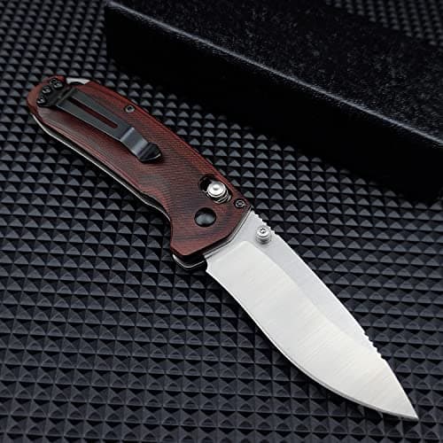 7 D2 Steel Axis Lock Knife with Wood Handle