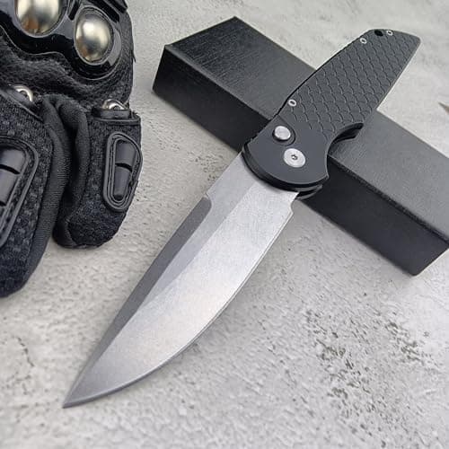 EDC Pocket Folding Knife - D2 Steel Blade with Aluminum Handle and Clip, Ideal for Men and Women