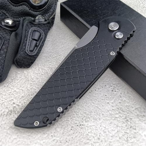 Assisted Opening 8" Tactical Folding Knife, D2 Blade, Non-Slip Aluminum Alloy Handle