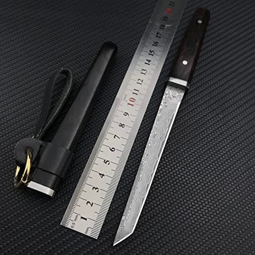 Hardened Damascus Tanto Blade Mini Katana Display Knife