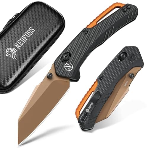 NedFoss Nile CrocodilePocket Knife, 2.95" 14C28N Steel Blade, Axis Lock, EDC Knife