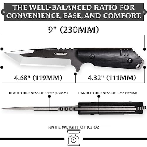 OERLA OLX-004 Tactical Survival Knife with Kydex Sheath