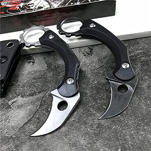 Canku C1105 D2 Steel Fixed Blade Knife, G10 Handle, EDC, Outdoor Survival, Camping (Black)
