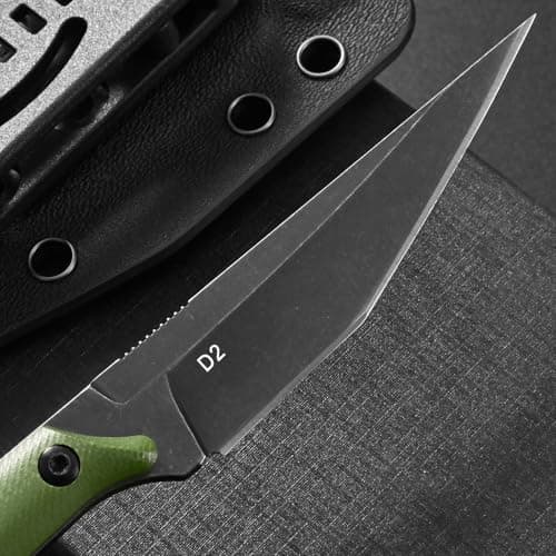 Ccanku C1140 Fixed Blade Knife, D2 Blade G10 Handle, Army Green EDC Tool