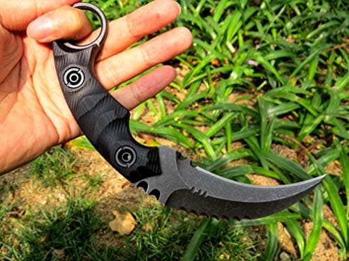 Ccanku C1691 D2 Steel Fixed Blade Knife, G10 Handle, 4 Inches, Outdoor & Camping EDC Tool, Kydex Sheath