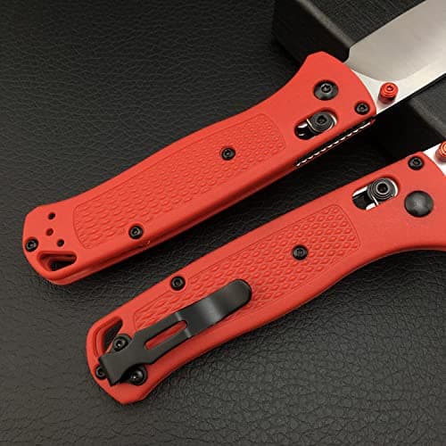 7.4in Satin Finish 8Cr13MoV Drop Point Grivory Handle Pocket Knife for Men (Red)