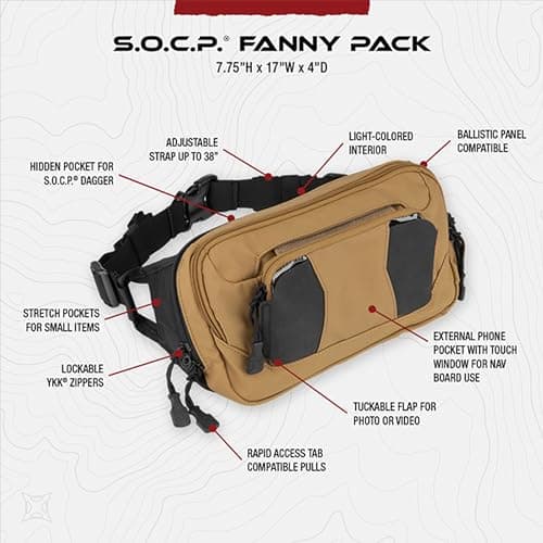 Tactical Crossbody Fanny Pack for Men and Women - Concealed Carry, EDC, Travel, Work