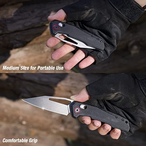 Flissa Pocket Knife, 3.25" D2 Blade, Axis Lock, G10 Handle, Black