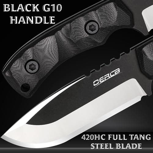 OERLA TAC DE-0014 420HC Stonewashed Camping Knife with G10 Handle