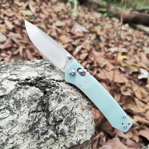 3.14" D2 Steel Satin Blade Folding Knife, G10 Scales, Axis Lock, Reversible Clip, Perfect for Men, Women, Camping & Hiki