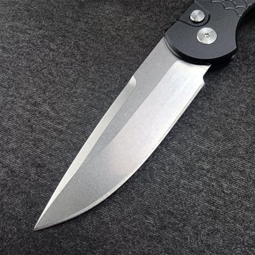 Tactical Response Men's Pocket Knife, 3.5" D2 Blade, Black Fish Scale Handle, Deep Carry Clip