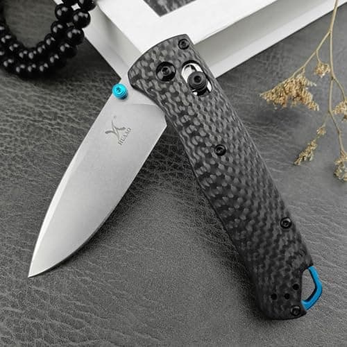 Folding Pocket Knife with D2 Steel Blade and Carbon Fiber Handle