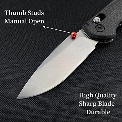 HUAAO Mini Folding Knife with 2.8in D2 Steel Blade and Carbon Fiber Handle for EDC Camping