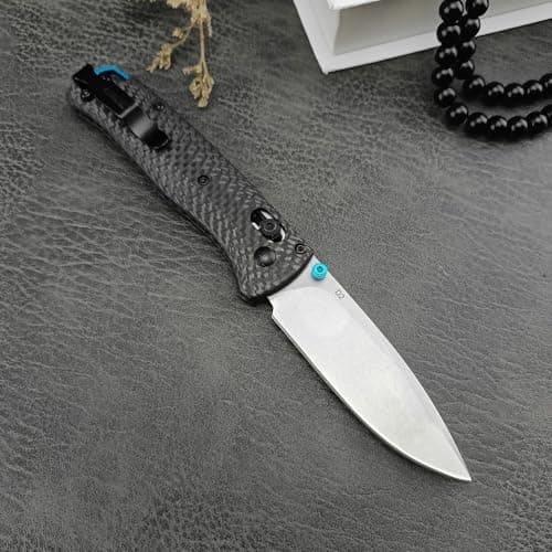 Folding Pocket Knife with D2 Steel Blade and Carbon Fiber Handle