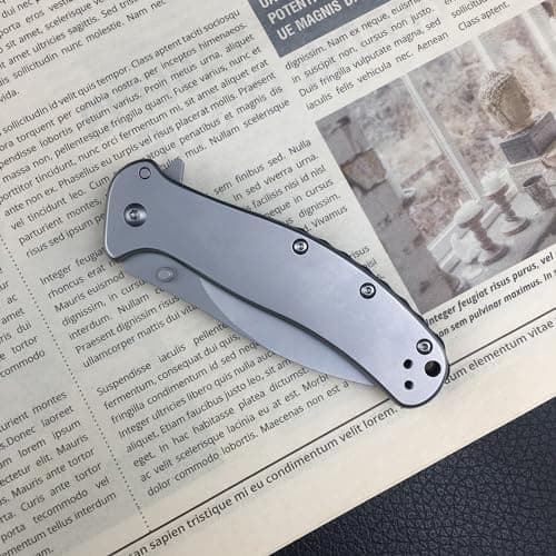 HUAAO 8Cr13MoV Flipper Camping Knife, 2.6" EDC Pocket Knife with Handle Clip and Lock