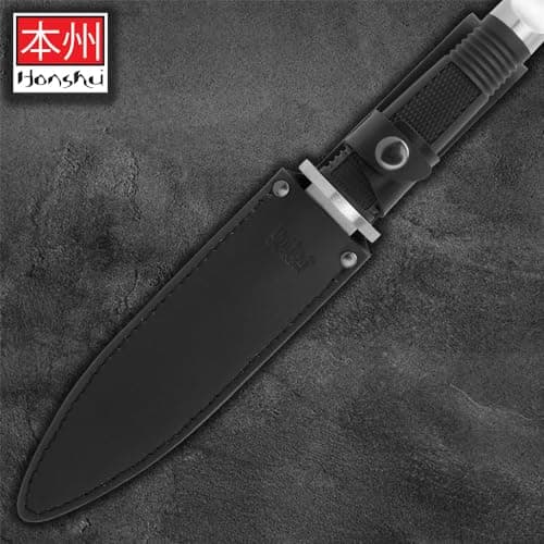 Honshu D2 Fighter Knife | D2 Tool Steel Blade, Full Tang, Rubberized Grip | 7.5" Blade, 13.25" Overall