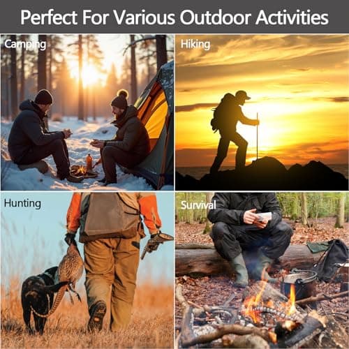 Extra Sharp Bushcraft Knife with Fire Starter, D2 Steel Fixed Blade Camp Knife for Outdoor Adventures (Brown)