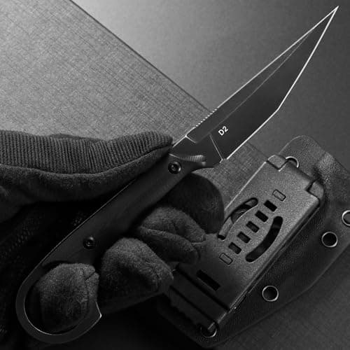 Ccanku C1140 D2 Blade G10 Handle Knife for Outdoor, Survival, Hiking, Camping (Black)