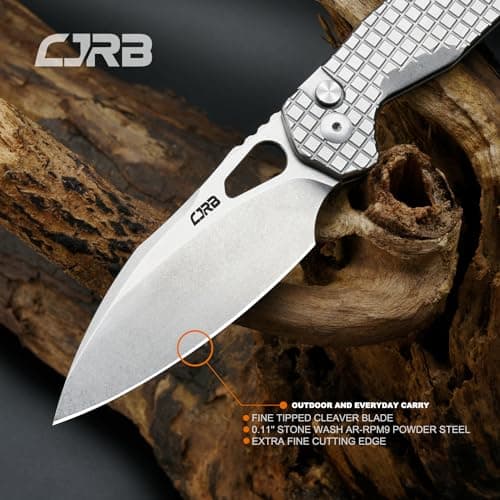 CJRB AR-RPM9 Steel Fracture Folding Knife, Button Lock, EDC, Tactical, Camping Gift (J1931)