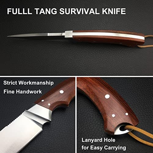 Survival Knife for Outdoor Enthusiasts: HUAAO EDC Fixed Blade Bushcraft Knife