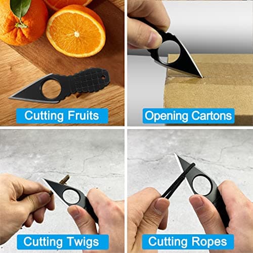 Ultra Small Fixed Blade Black Neck Knife for Men Tactical Outdoor Camp Knives