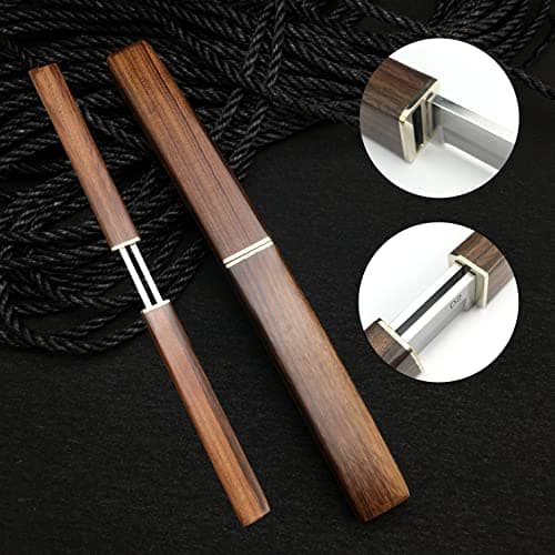 HUAAO 2PCS D2 Drop Point & Tanto Fixed Blade Knives with Wood Handle