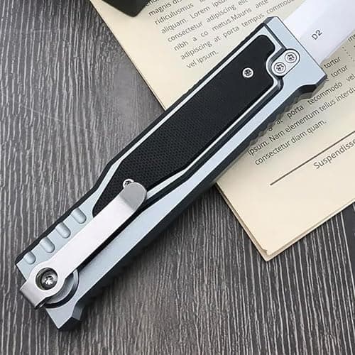 HUAAO EDC Pocket Knife, 3.15 D2 Steel Blade, G10 Handle, Folding Outdoor Knife for Men