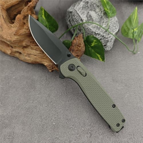 3 Blade 440C Steel Foldable Knife with Lock, Flipper Camp Defense Tools