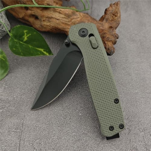 3 Blade 440C Steel Foldable Knife with Lock, Flipper Camp Defense Tools