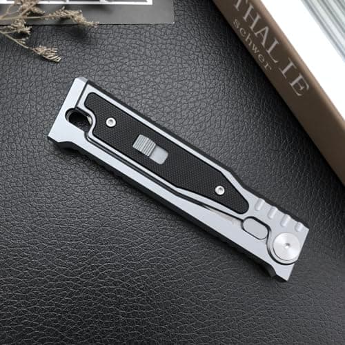 Tactical Locking Pocket Knife, D2 Steel Blade, T6 Aluminum Inlay, G10 Handle, Camping Knife for Men & Women